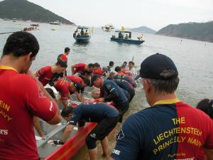 Liechtenstein Princely Navy team at 8 May 2011: HKIPC Deep Water Bay Dragon Boat Races