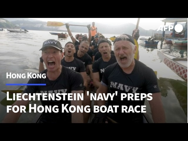 Liechtenstein 'Navy' Prepares for HK Dragon Boat Race | AFP